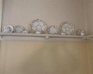 Oyster Plates w/ matching waist  and coffee cups ( 5 total ) 