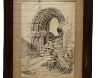 Antique Framed Drawing