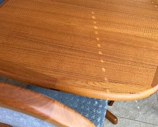 Benny Linden Mid Century Danish Modern Teak Dining Table w 2 Leaves and 8 Chairs