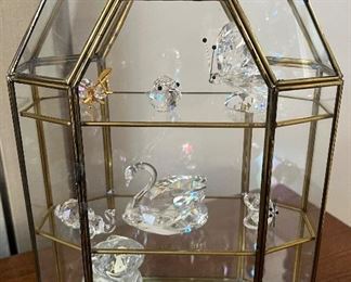 Glass and Brass Tabletop Curio