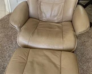 Mobel Group Recliner and Ottoman