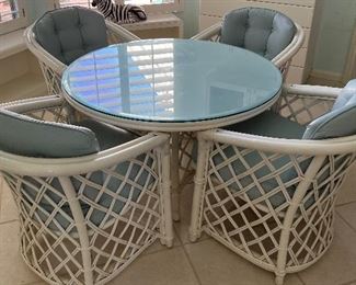 Vintage Wicker Rattan Dining Set