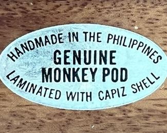 Genuine Monkey Pod w Capiz Shell