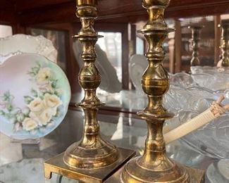 Vtg Brass Candlesticks