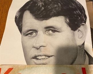 Collectible Kennedy poster and bumper sticker 