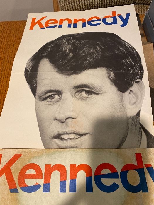 Collectible Kennedy poster and bumper sticker 