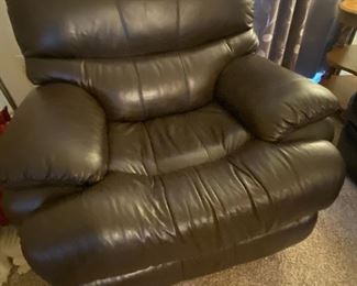 Leather rocker recliner
