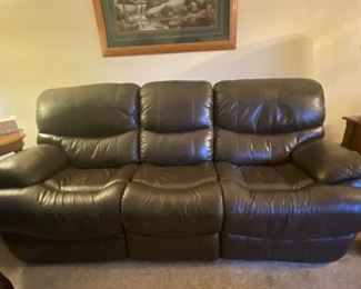 Leather reclining couch (matches chair)