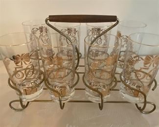 Vintage glassware with rack