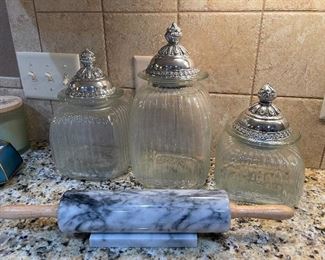Marble Rolling Pin, Canister Set 