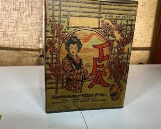 antique Montgomery wards tea tin
