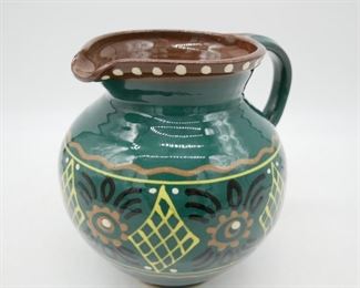 Decorative Glazed Pottery Pitcher

