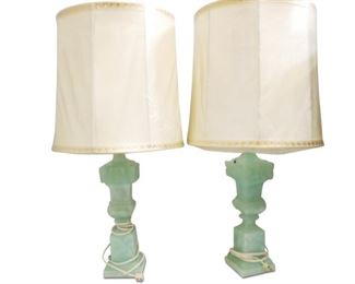 Carved Alabaster Table Lamps (Set of 2)
