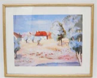 "Dorfteich bei Avignon" by Helmut Everke Framed Print

