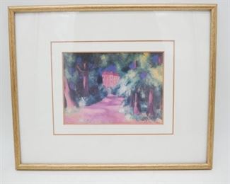 "Red House in Park" by August Macke Framed Print
