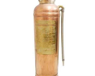 Vintage Red Star Copper & Brass Fire Extinguisher Model 303
