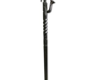 Carved Black Cane w/Elephant Handle
