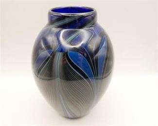 Randy Strong Signed Contemporary Art Glass Vase
