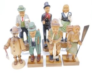 Carved Wood Figurines (Total of 7)
