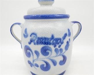 Speckled Stoneware Container w/Lid
