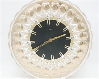 Bejeweled Glass and Metal Wall Clock
