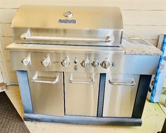 Master Forge stainless and granite outdoor propane grill