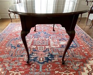 Vintage Mahogany Extension Dining Table with Cabriole Legs and Claw Feet. Measures 64" - 124" L with 5, 12" Leaves.  44" D x 29.5" H with 4.25 Apron. Photo 2 of 6.