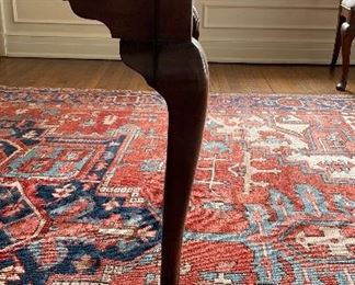 Vintage Mahogany Extension Dining Table with Cabriole Legs and Claw Feet. Measures 64" - 124" L with 5, 12" Leaves.  44" D x 29.5" H with 4.25 Apron. Photo 5 of 6. 