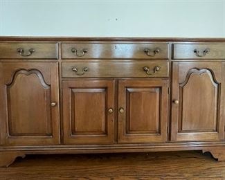 Vintage Sideboard with Brass Pulls. Beautiful As Is OR Ask Us About Custom Painting. Measures 66" x 20" x 34" H. Photo 1 of 3. 