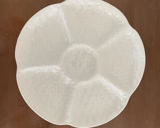 Basketweave Pattern Porcelain Appetizer Server. Photo 1 of 3. 
