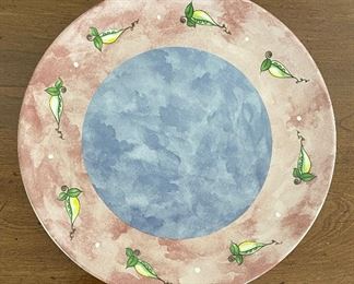 Heather Outlaw Kurpis Hand-Painted Bois D'Arc Tutti Fruitti Salad Plates. Measures 8" D. Photo 2 of 6. 