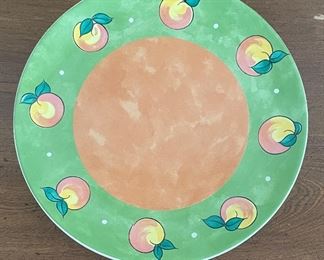 Heather Outlaw Kurpis Hand-Painted Bois D'Arc Tutti Fruitti Salad Plates. Measures 8" D. Photo 3 of 6. 
