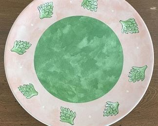 Heather Outlaw Kurpis Hand-Painted Bois D'Arc Tutti Fruitti Salad Plates. Measures 8" D. Photo 5 of 6. 