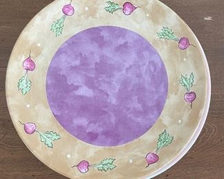 Heather Outlaw Kurpis Hand-Painted Bois D'Arc Tutti Fruitti Salad Plates. Measures 8" D. Photo 6 of 6. 