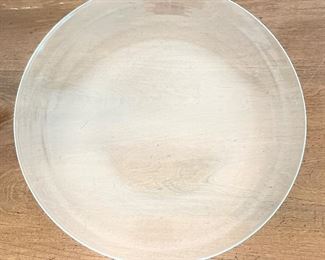 Set of 12 Clear Glass Dinner Plates. Each Measures 11" D. 