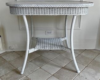 Wicker Occasional Table. Measures 36" W x 21" D x 31.5". Photo 1 of 2. 