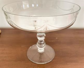 Vintage Glass Compote. Measures 12" D x 9.5" H. Photo 1 of 2. 