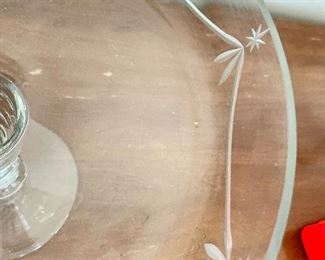 Vintage Glass Compote. Measures 12" D x 9.5" H. Photo 2 of 2. 