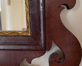 Antique Federal Style Wall-Mounted Mirror with Gilt Trim. Measures 20" W x 36" H. Photo 3 of 3. 