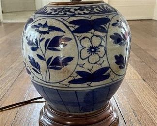 Antique Delft Jar Wired As A Lamp. Photo 2 of 2. 