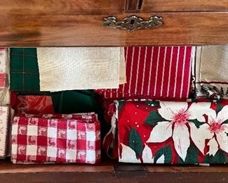 Sample of Holiday / Christmas Table Linens. 