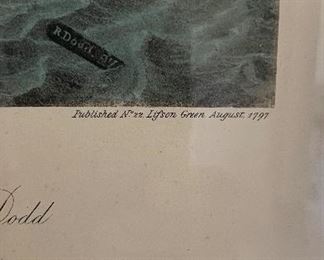 Antique Hand-Painted East Indiaman Lithograph. Measures 29" x 23" Framed; 21" x 14" Unframed. Photo 2 of 4. 