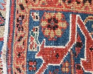 Antique Persian Heriz. Measures 9' x 7' 2". Photo 4 of 4. 