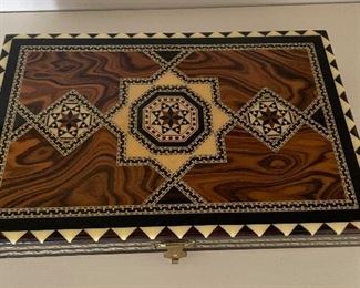 Laguna Taracea Vintage Backgammon Set. Measures 14" x 11". Photo 1 of 3. 