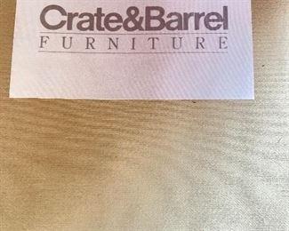 Crate & Barrel Three Seat Sofa Upholstered in Raspberry-Colored Fabric. Measures 84" W x 36" D. Photo 4 of 4. 