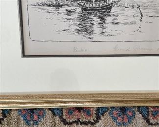 Antique Pen on Paper, "Pinkie," Signed "Grand Woman" & Dated 1891 By Artist. Measures 15.5" x 12.5" Framed; 9" x 6.5" Unframed. Photo 3 of 3. 