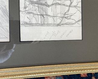 Pencil Etching  - Moonlight & Mason's Island. Photo 2 of 3. 