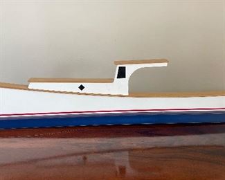 Vintage Hand-Carved Boat. 