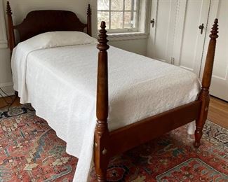 Solid Mahogany Four Poster Twin Bed Frame. Photo 1 of 4. 