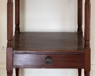 Vintage Side Table with Two Shelves & Drawer. Measures 20.5" W x 16.5" D x 33" H. Photo 1 of 3. 